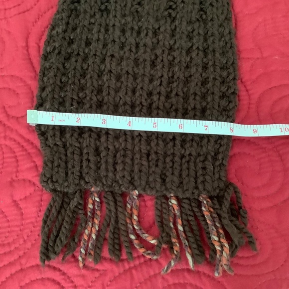 Set of Two Handmade Knit Scarfs  One brown and one multicolored scarfs - Picture 9 of 10